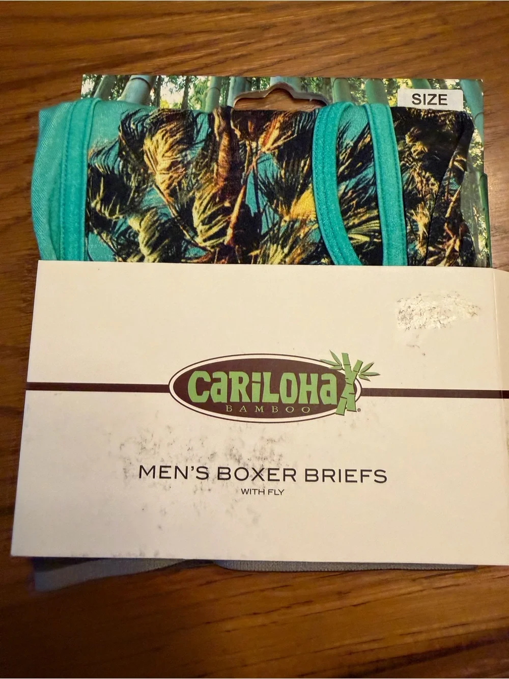 Cariloha Men's Boxer Briefs - Teal Tropical Print